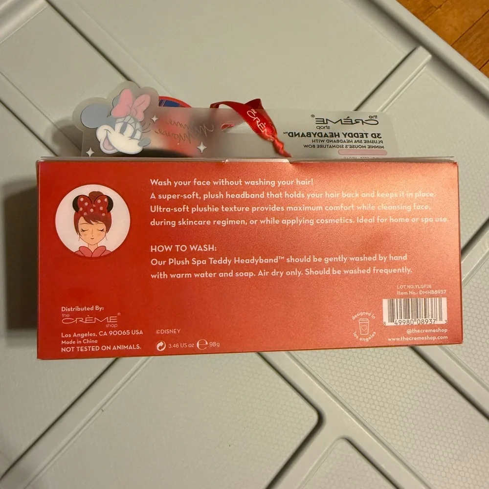 The Creme Shop- Disney Red and Black Minnie Mouse Spa Plush Headband - Picture 2 of 2